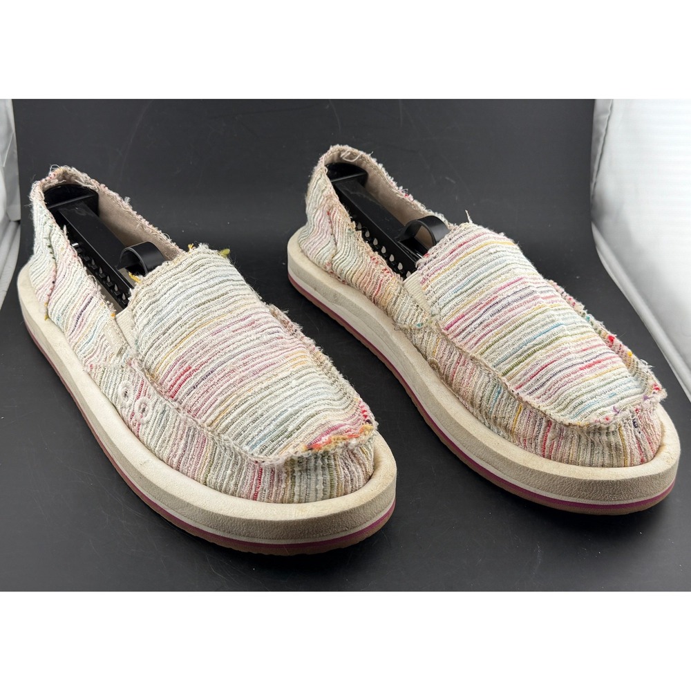 Sanuk Donna Stacker Platform Slip On Loafers-Color Striped, 1128490, Women 8